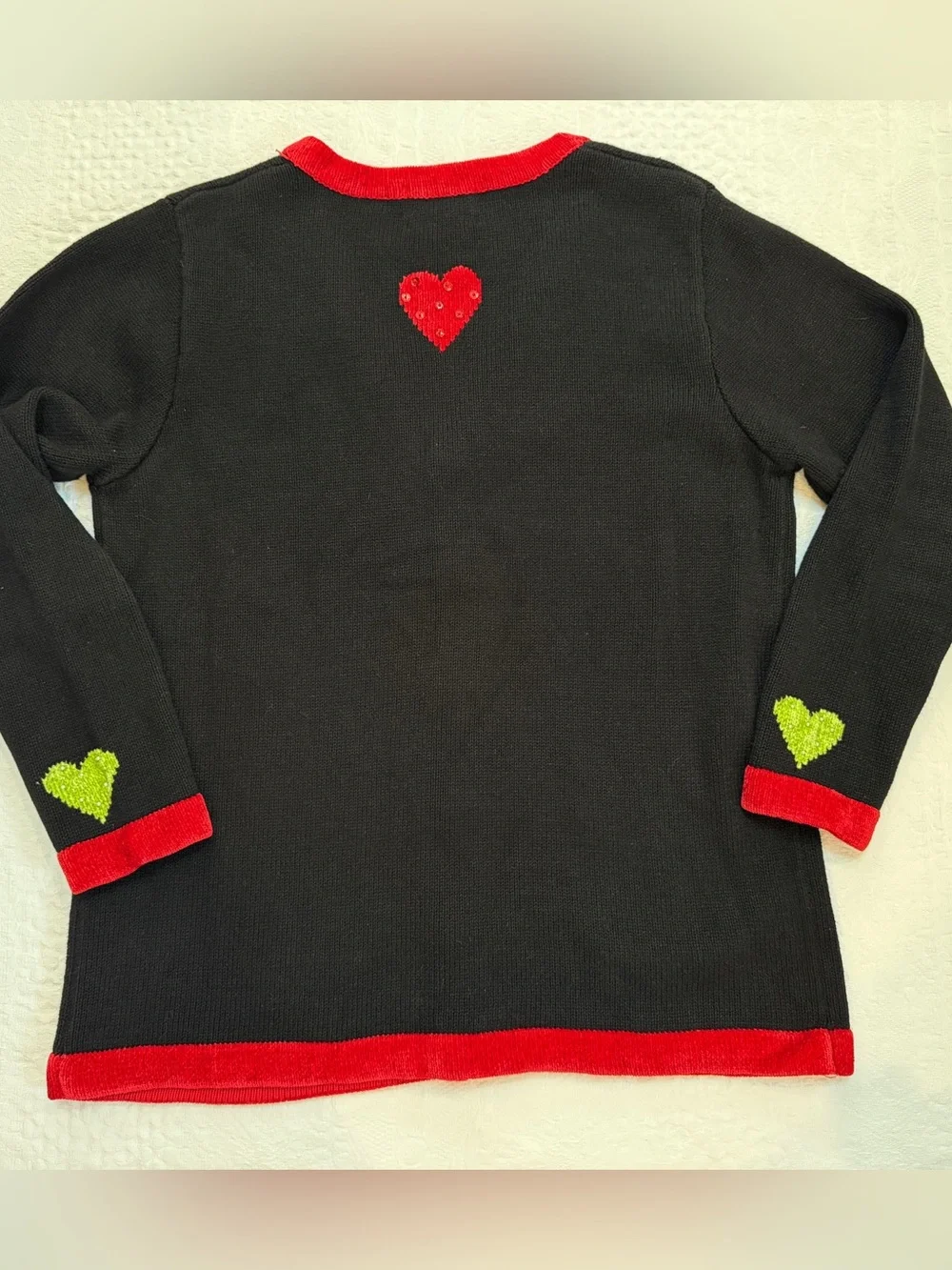 The Quaker Factory Heart Cardigan Button Up Sweater Women’s Small